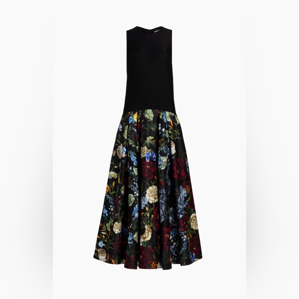 NWT- Alice and Olivia Adley Sleeveless Drop Waist Flare Midi Dress size 2